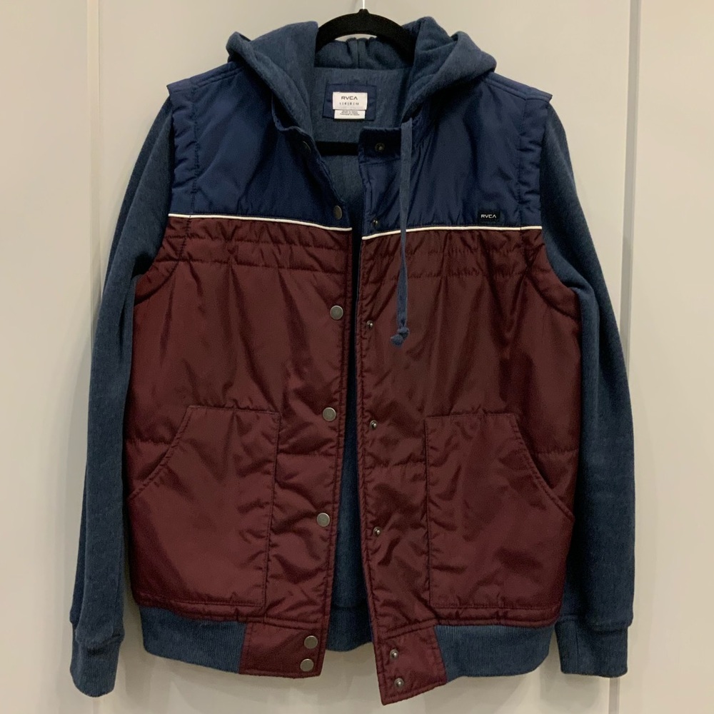 RVCA Women’s Lightweight Puffer Jacket with Hooded Vest EXCELLENT Used Condition